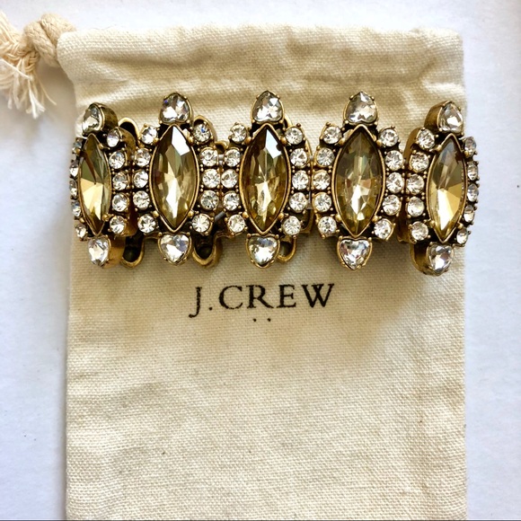 NWT J. Crew Crystal Statement Bracelet Stretch - Picture 6 of 7